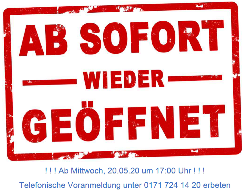 Wieder geoeffnet 2020200520